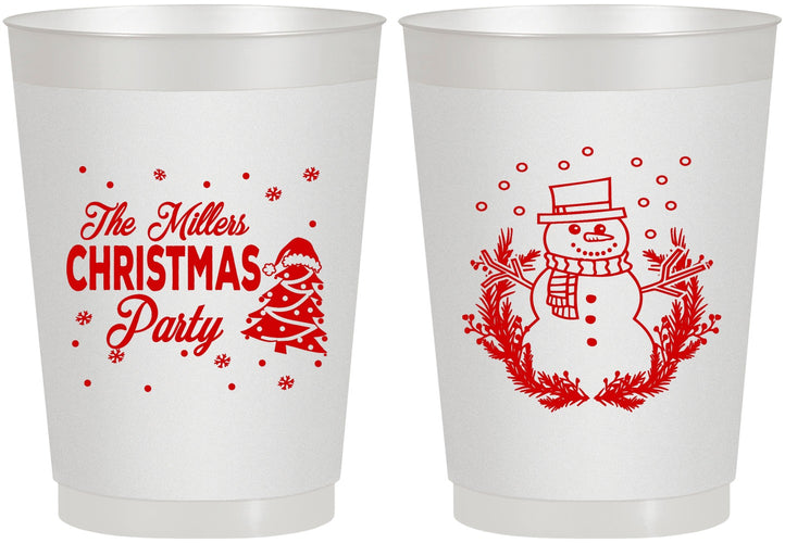 Personalized Christmas 10 oz Frosted Cups - Snowman | 280096