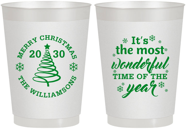 Personalized Christmas 10 oz Frosted Cups - Wonderful Time For A Beer | 280099