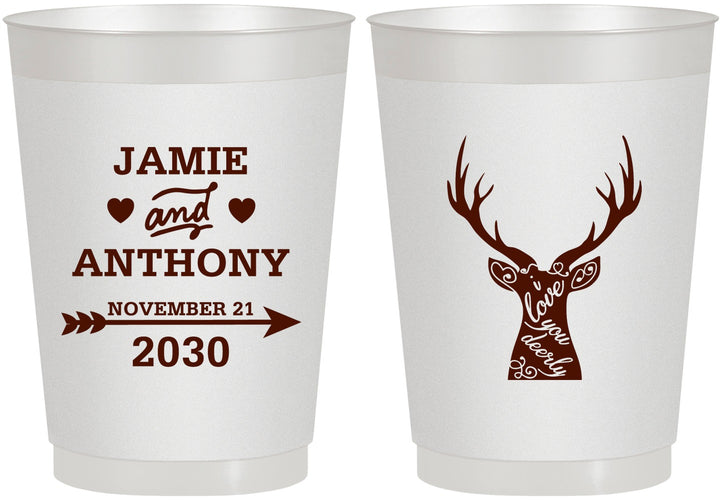 Personalized Wedding 10 oz Frosted Cups - Deer | 282