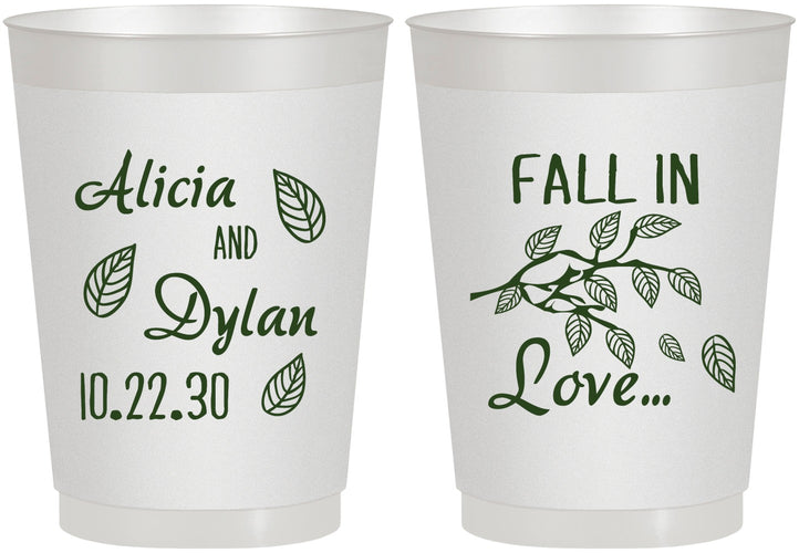 Personalized Wedding 10 oz Frosted Cups - Fall In Love | 283
