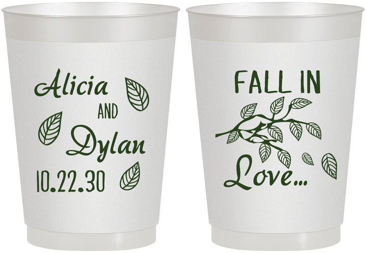Personalized Wedding 10 oz Frosted Cups - Fall In Love | 283