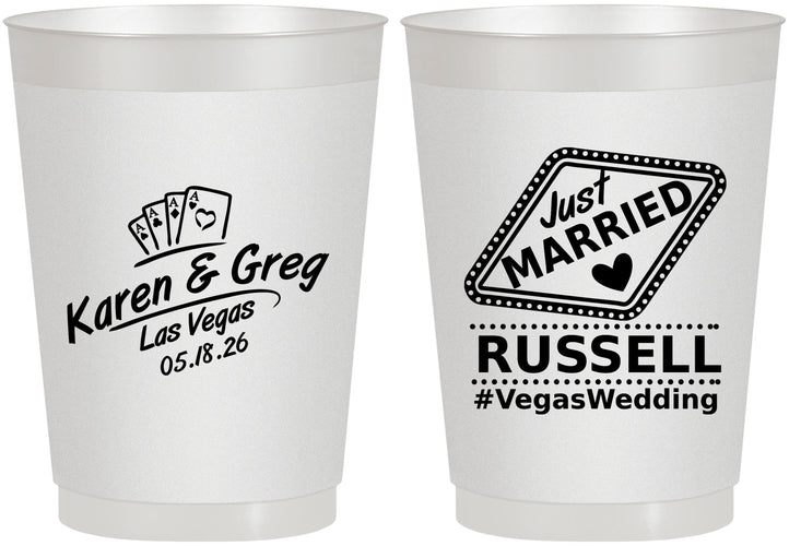 Personalized Wedding 10 oz Frosted Cups - Las Vegas | 285
