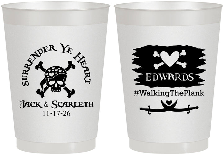 Personalized Wedding 10 oz Frosted Cups - Pirate | 286