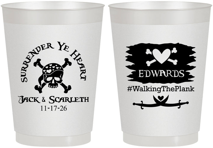 Personalized Wedding 10 oz Frosted Cups - Pirate | 286