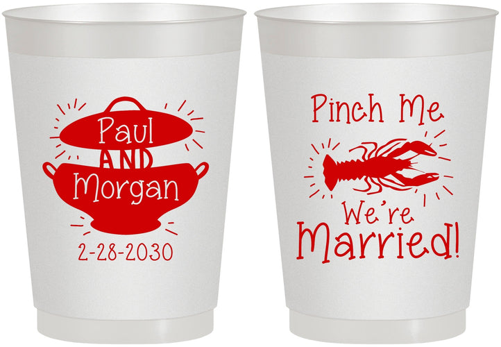 Personalized Wedding 10 oz Frosted Cups - Crawfish Boil | 288