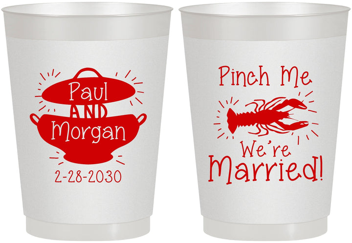 Personalized Wedding 10 oz Frosted Cups - Crawfish Boil | 288