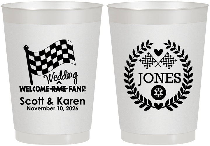 Personalized Wedding 10 oz Frosted Cups - Racing | 289