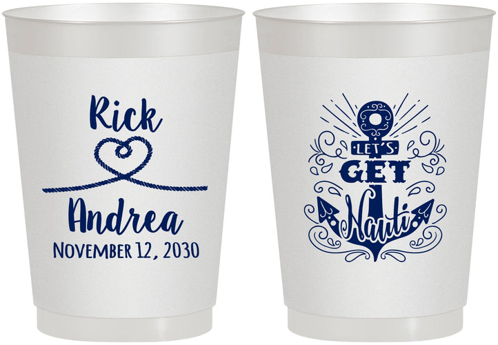 Personalized Wedding 10 oz Frosted Cups - Lets Get Nauti | 292