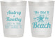Personalized Wedding 10 oz Frosted Cups - We Did It On The Beach | 294