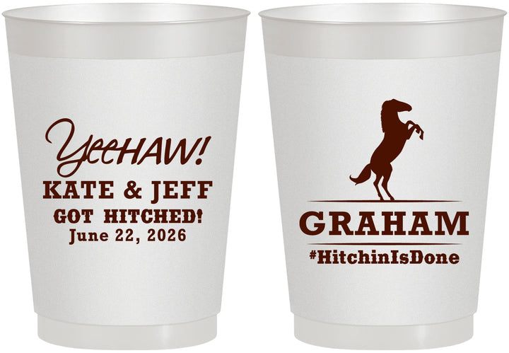 Personalized Wedding 10 oz Frosted Cups - Got Hitched | 296