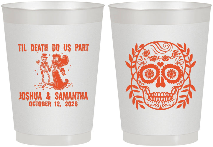 Personalized Wedding 10 oz Frosted Cups - Til Death Do Us Part | 297