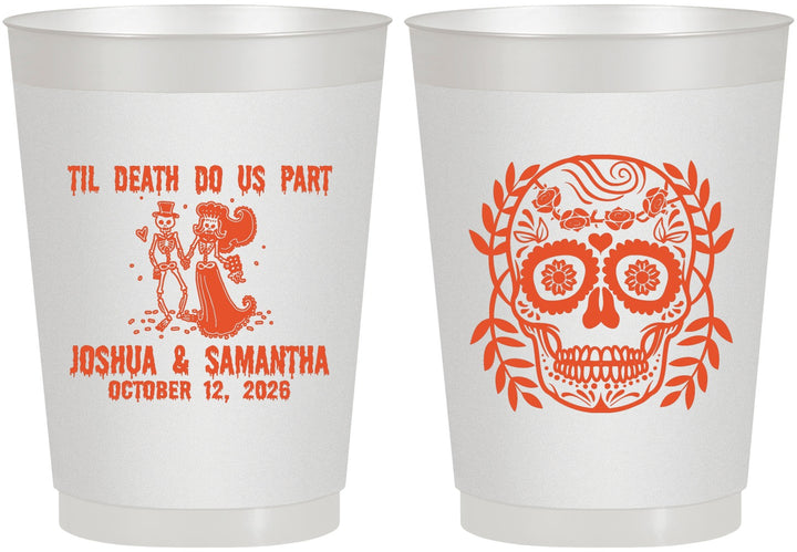 Personalized Wedding 10 oz Frosted Cups - Til Death Do Us Part | 297