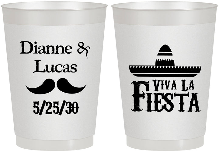 Personalized Wedding 10 oz Frosted Cups - Viva La Fiesta | 299
