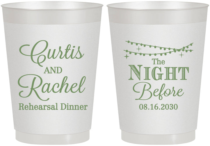 Personalized Rehearsal Dinner 10 oz Frosted Cups - The Night Before | 30006