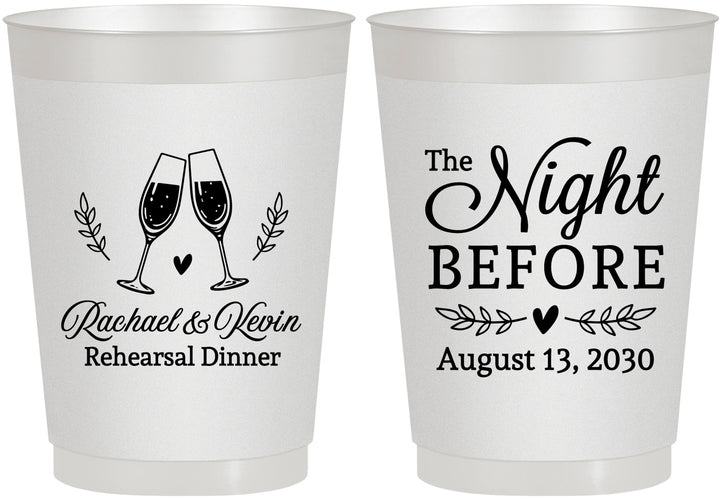 Personalized Rehearsal Dinner 10 oz Frosted Cups - The Night Before | 30008