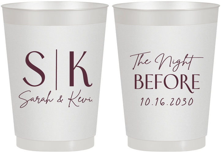 Personalized Rehearsal Dinner 10 oz Frosted Cups - The Night Before | 30009