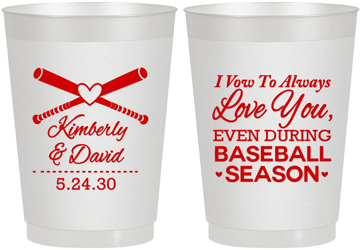 Personalized Wedding 10 oz Frosted Cups - Baseball | 301