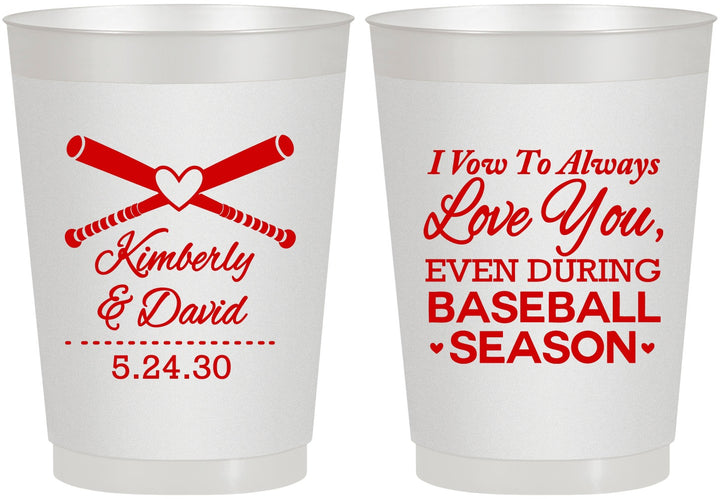 Personalized Wedding 10 oz Frosted Cups - Baseball | 301
