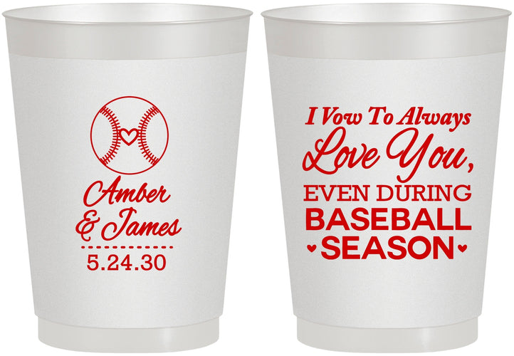 Personalized Wedding 10 oz Frosted Cups - Baseball | 303