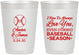 Personalized Wedding 10 oz Frosted Cups - Baseball | 303