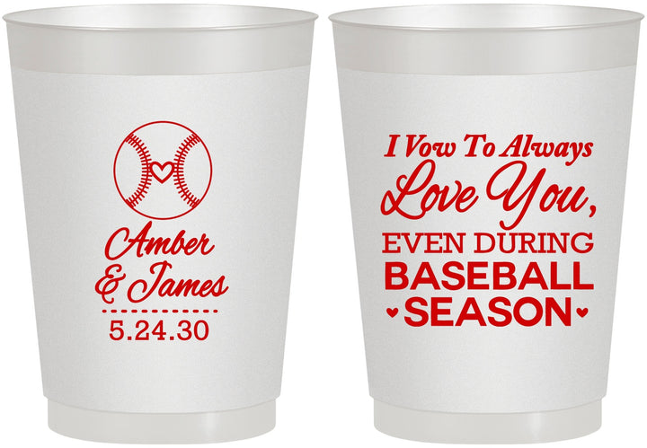 Personalized Wedding 10 oz Frosted Cups - Baseball | 303