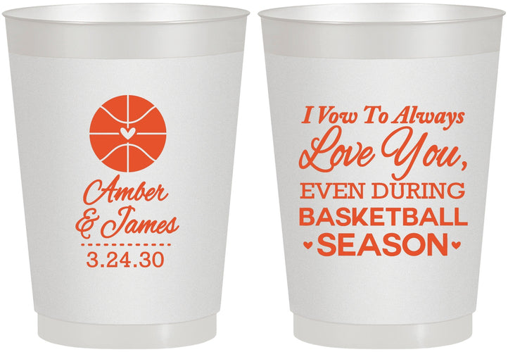 Personalized Wedding 10 oz Frosted Cups - Basketball | 304