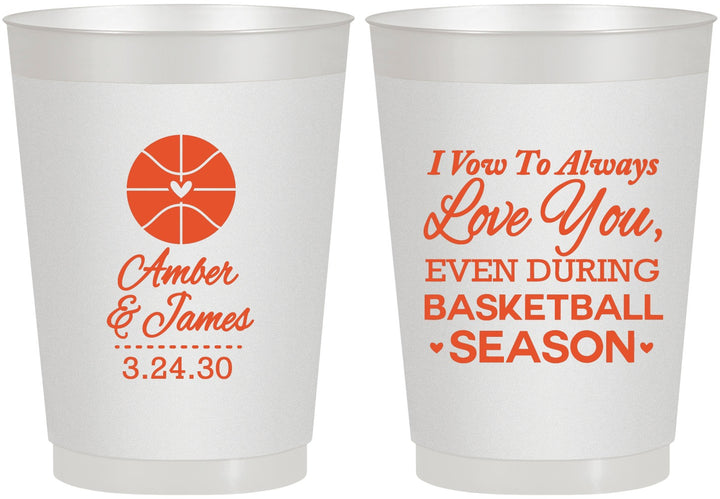 Personalized Wedding 10 oz Frosted Cups - Basketball | 304