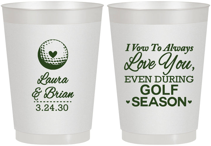 Personalized Wedding 10 oz Frosted Cups - Golf | 305