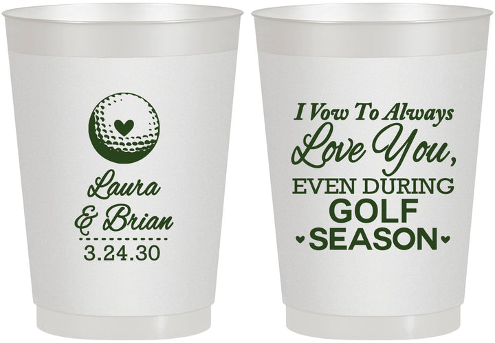 Personalized Wedding 10 oz Frosted Cups - Golf | 305