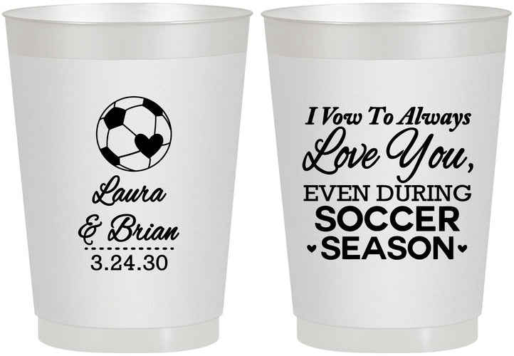 Personalized Wedding 10 oz Frosted Cups - Soccer | 307