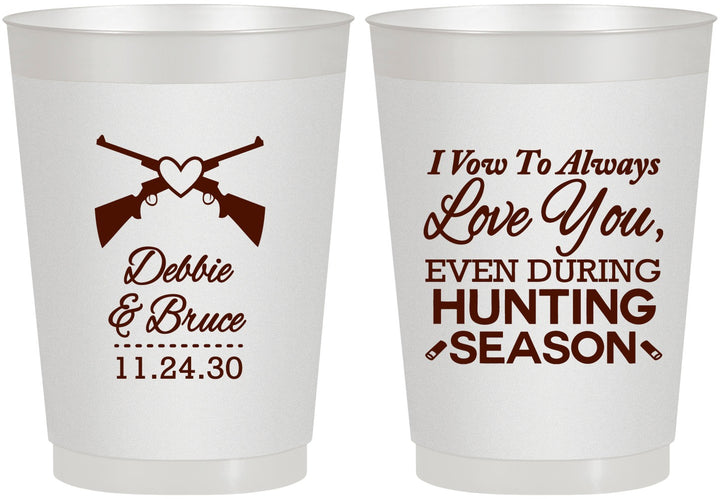 Personalized Wedding 10 oz Frosted Cups - Hunting | 308