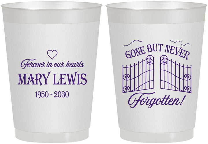 Personalized Memorial 10 oz Frosted Cups - Gone But Never Forgotten | 310001