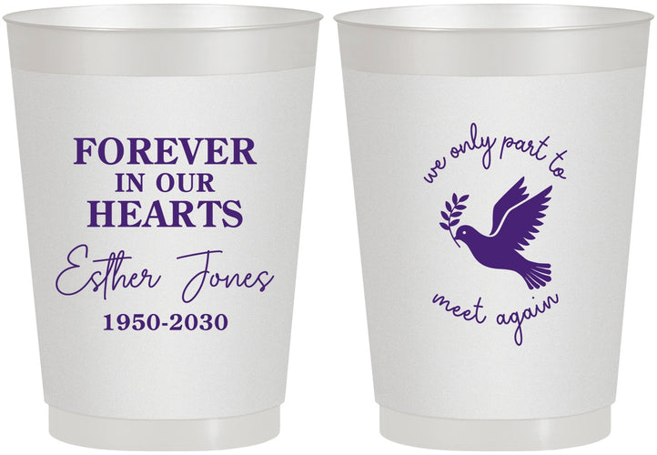 Personalized Memorial 10 oz Frosted Cups - Forever In Our Hearts | 310003