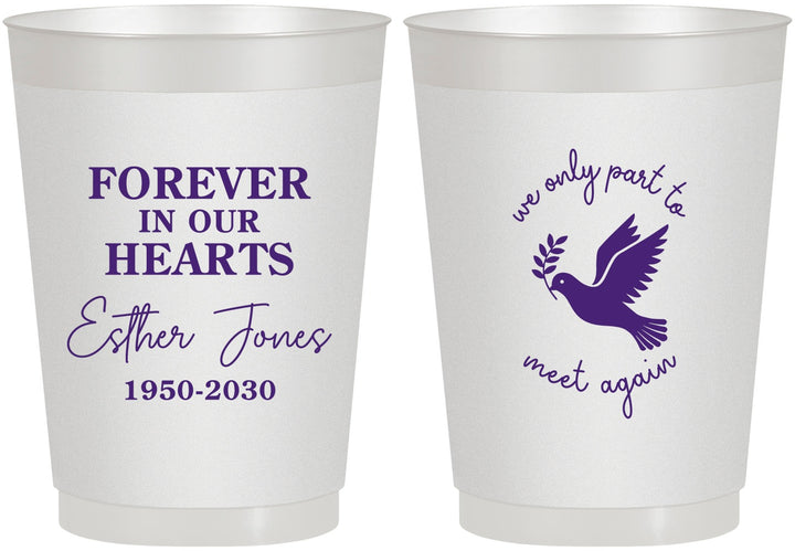 Personalized Memorial 10 oz Frosted Cups - Forever In Our Hearts | 310003