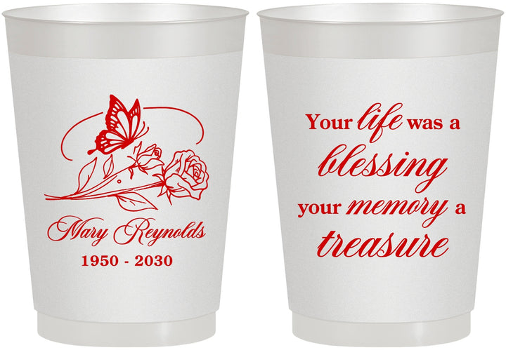 Personalized Memorial 10 oz Frosted Cups - Life Blessing Memory | 310005