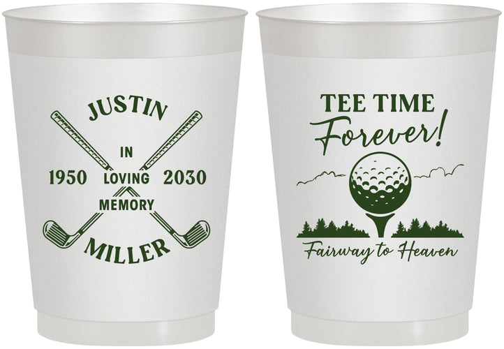 Personalized Memorial 10 oz Frosted Cups - Fairway To Heavens | 310007