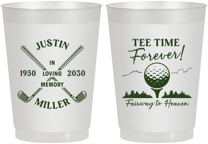 Personalized Memorial 10 oz Frosted Cups - Fairway To Heavens | 310007