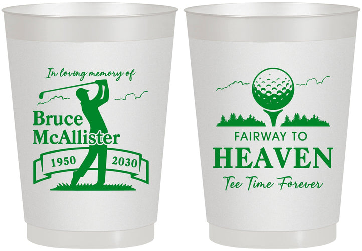 Personalized Memorial 10 oz Frosted Cups - Fairway To Heavens | 310008