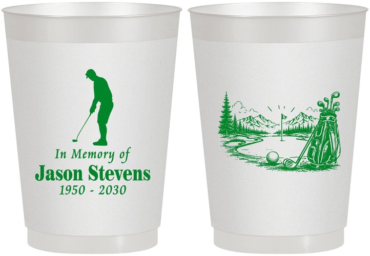 Personalized Memorial 10 oz Frosted Cups - Heavens Finest Fairways | 310009