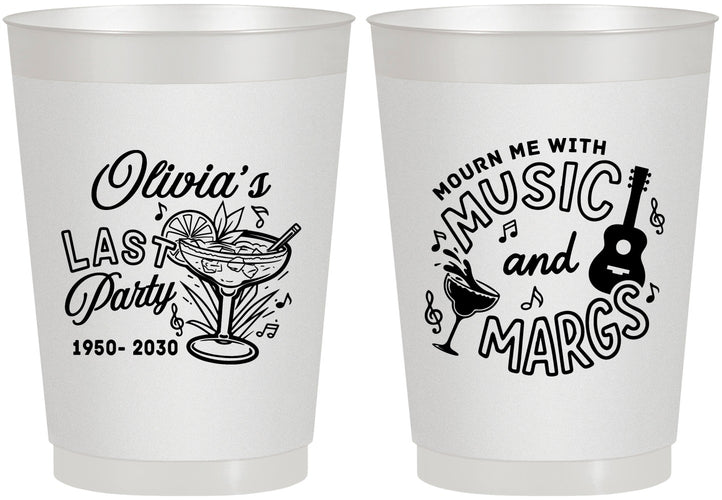 Personalized Memorial 10 oz Frosted Cups - Mourn Me With Music | 310012