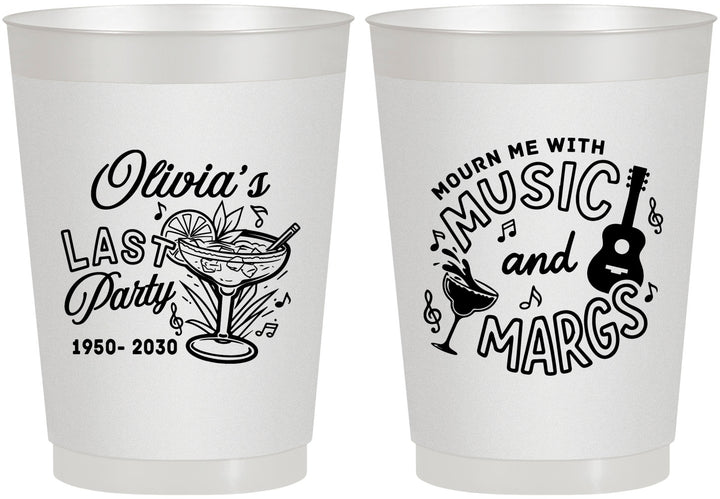 Personalized Memorial 10 oz Frosted Cups - Mourn Me With Music | 310012
