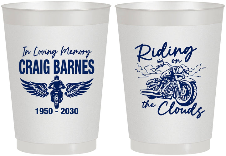 Personalized Memorial 10 oz Frosted Cups - Riding On The Clouds | 310017