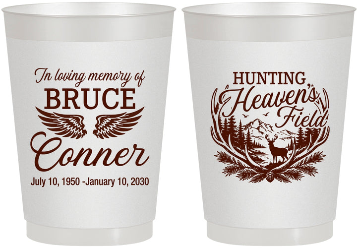 Personalized Memorial 10 oz Frosted Cups - Hunting Heavens Field | 310021
