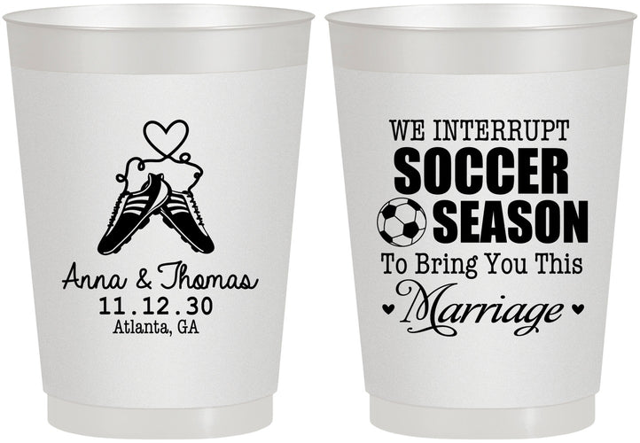 Personalized Wedding 10 oz Frosted Cups - We Interrupt Soccer | 311