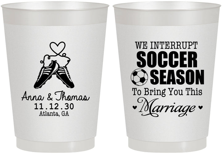 Personalized Wedding 10 oz Frosted Cups - We Interrupt Soccer | 311