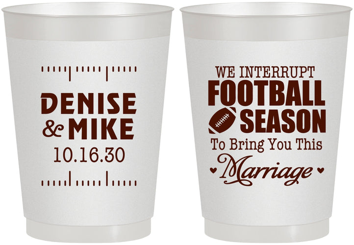 Personalized Wedding 10 oz Frosted Cups - We Interrupt Football | 314