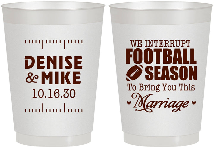 Personalized Wedding 10 oz Frosted Cups - We Interrupt Football | 314