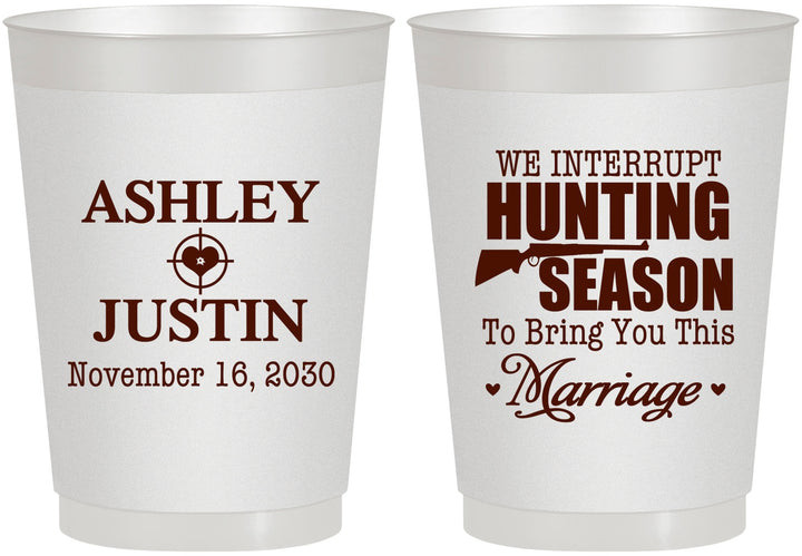 Personalized Wedding 10 oz Frosted Cups - We Interrupt Hunting | 316