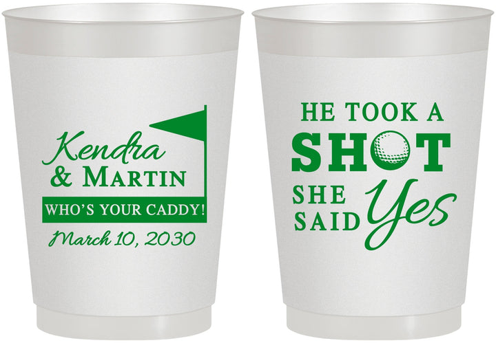 Personalized Wedding 10 oz Frosted Cups - Took A Shot Golf | 320