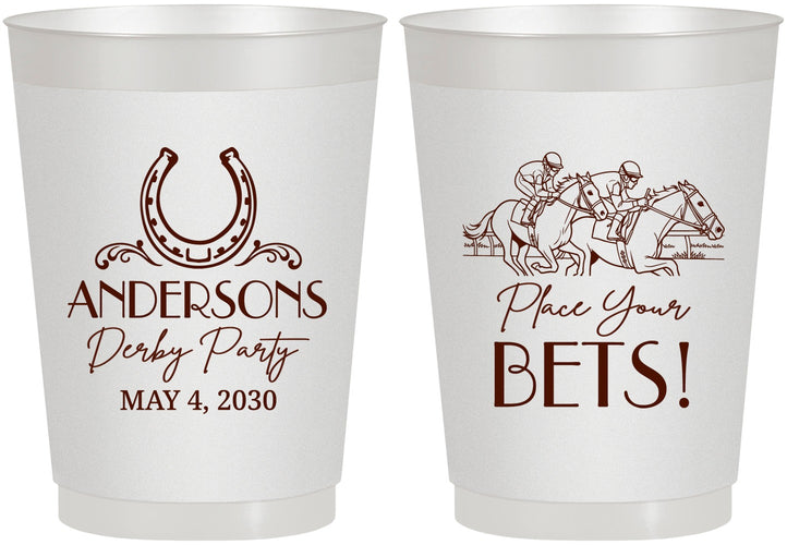 Personalized Derby Day 10 oz Frosted Cups - Place Your Bets | 320003